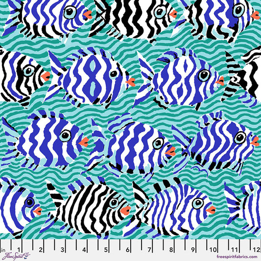 Kaffe Fassett Collective August 2025 : Minnows Aqua PWBM100.AQUA