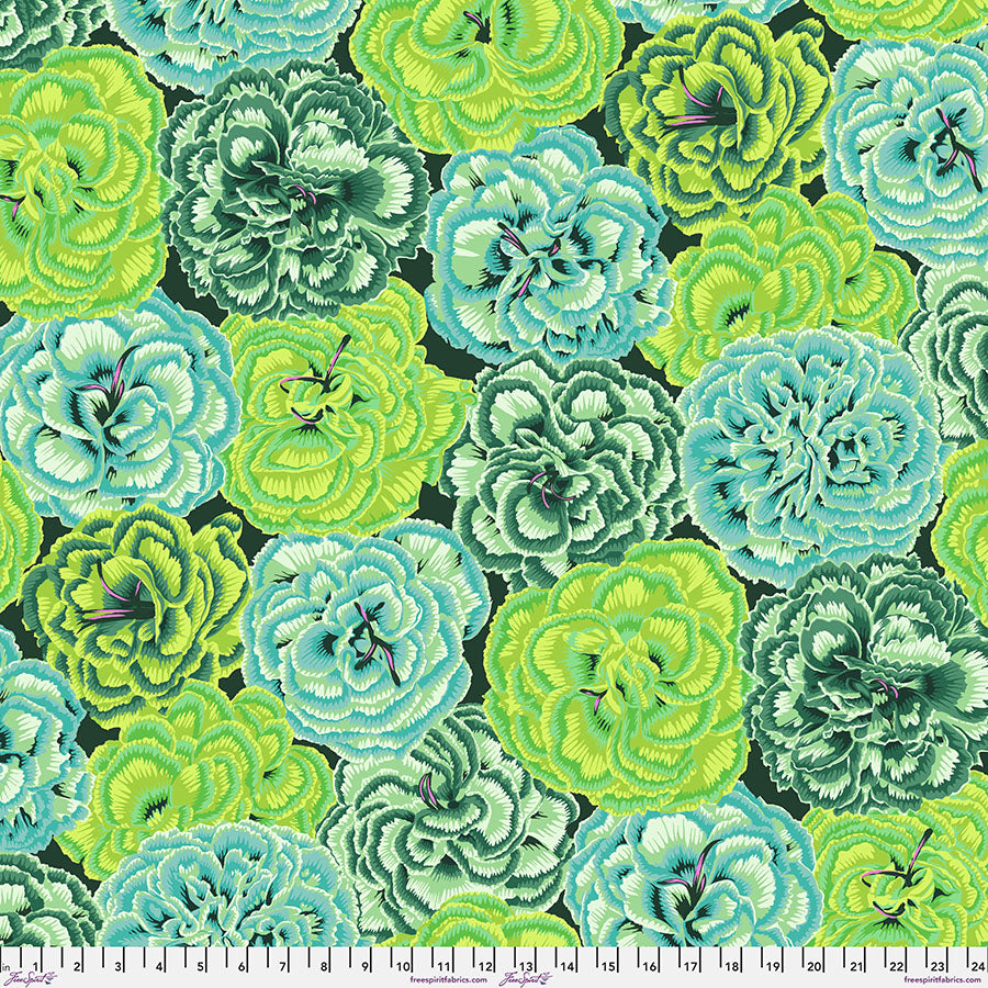 Kaffe Fassett Collective August 2025 : Picotee Carnations Green PWPJ133.GREEN (Estimated Arrival August 2025)