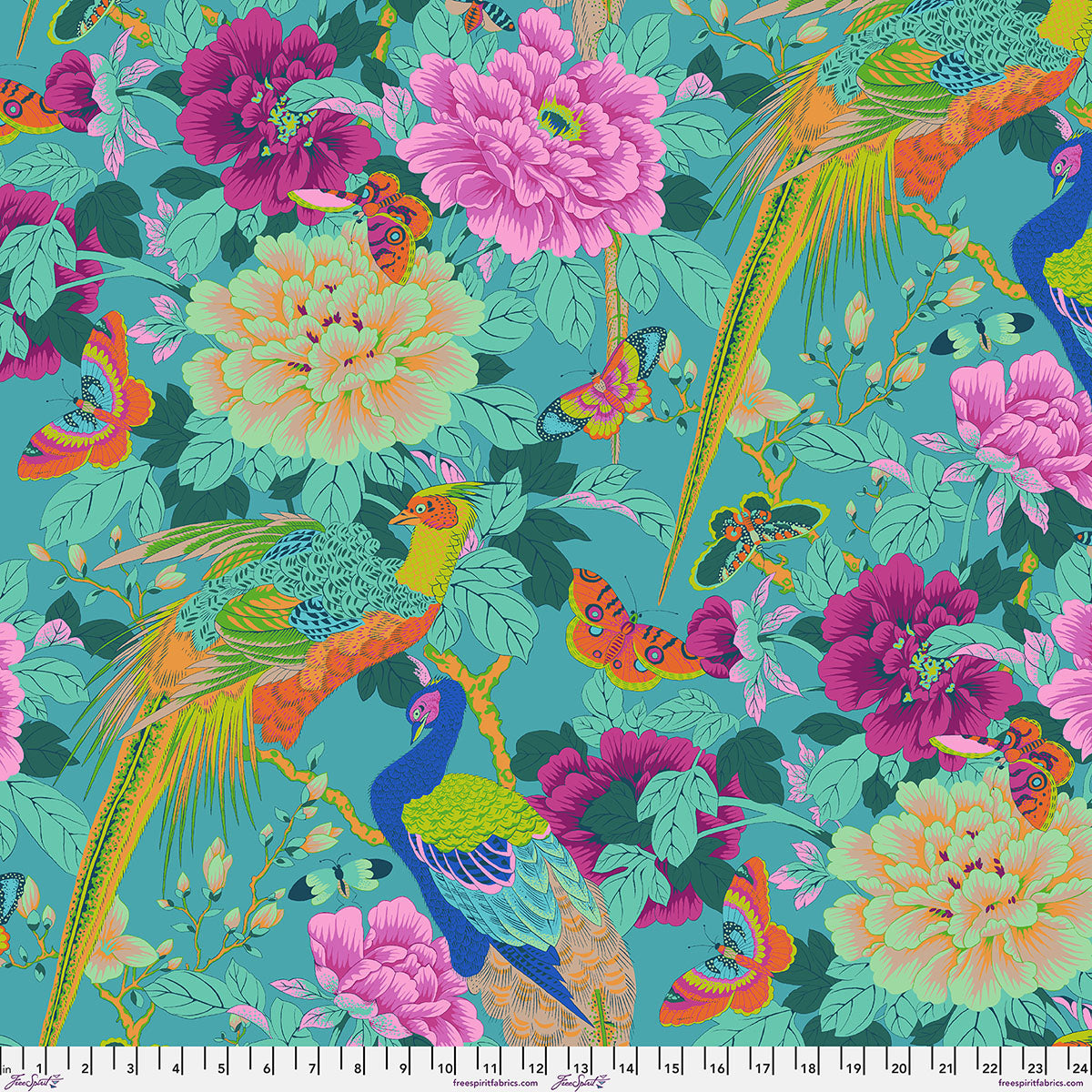 Kaffe Fassett Collective August 2026 : Birds and Bees Blue PWPJ142.BLUE