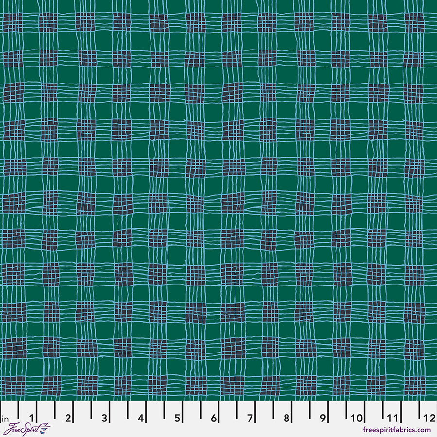 Kaffe Fassett Collective February 2025 : Gingham - Aqua PWBM089.AQUA