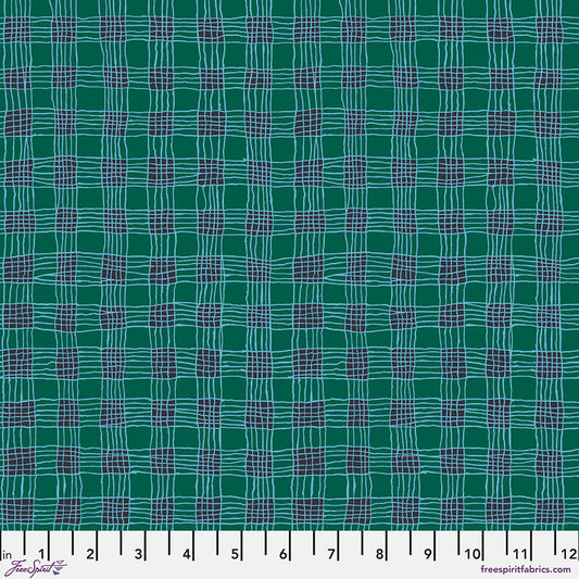 Kaffe Fassett Collective February 2025 : Gingham - Aqua PWBM089.AQUA