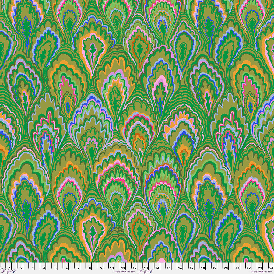 Kaffe Fassett Collective February 2025 : Marble Scallops Green-PWGP207.GREEN