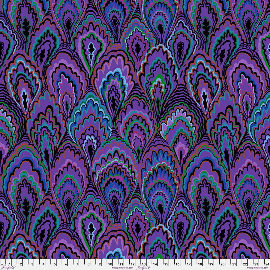 Kaffe Fassett Collective February 2025 : Marble Scallops Purple-PWGP207.PURPLE