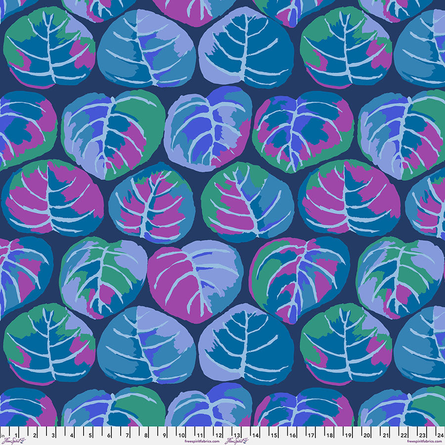 Kaffe Fassett Collective February 2025 : Palm Leaves Blue - PWGP208.BLUE