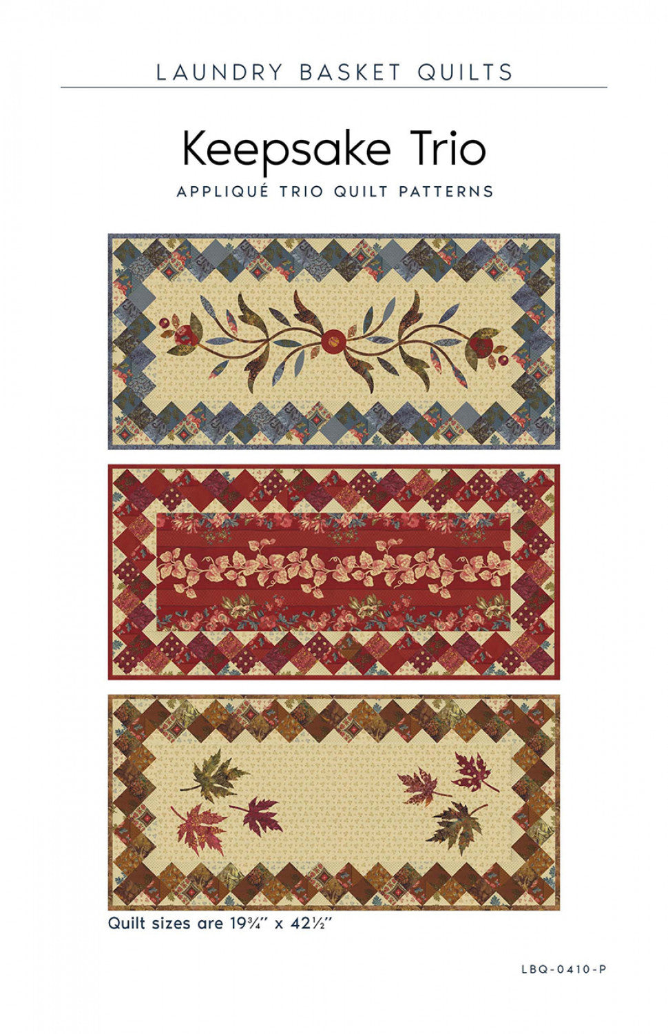Keepsake Trio Table Runner Quilt Pattern by Laundry Basket Quilts