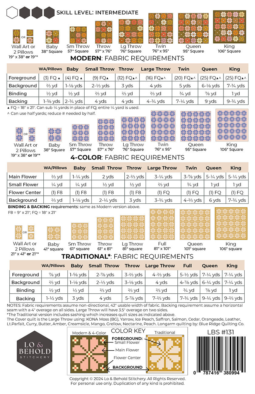Knitted Blooms Quilt Pattern by Lo & Behold Stitchery