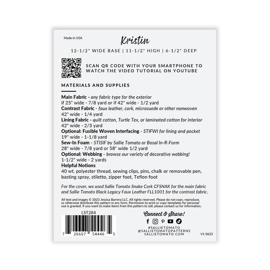 Kristin Paper Pattern # LST284- Special Order