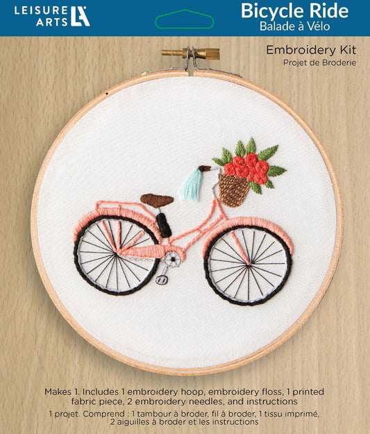 Leisure Arts Embroidery Kit 6in Bicycle Ride # LAK51134 - Special Order