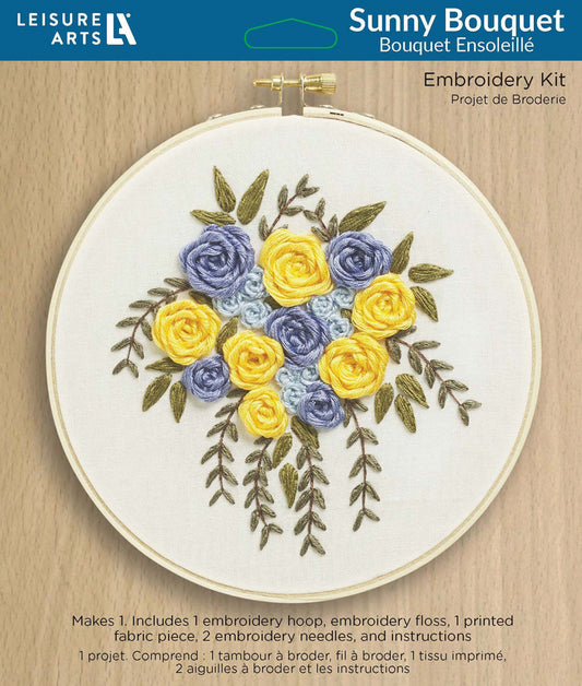 Leisure Arts Embroidery Kit 6in Sunny Bouquet # LAK56825 - Special Order