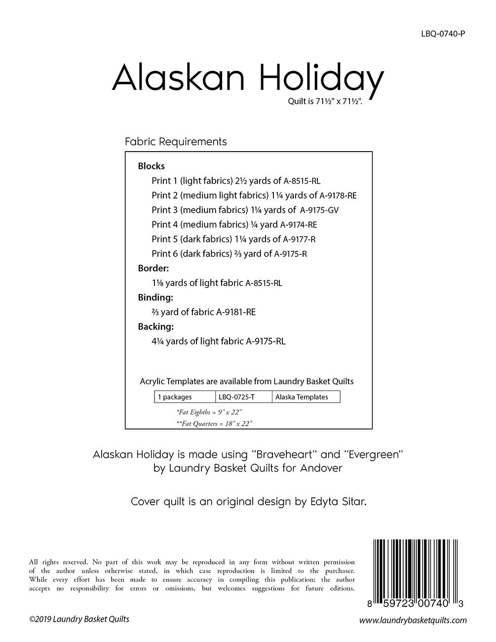 Alaskan Holiday # LBQ-0740-P - Special Order