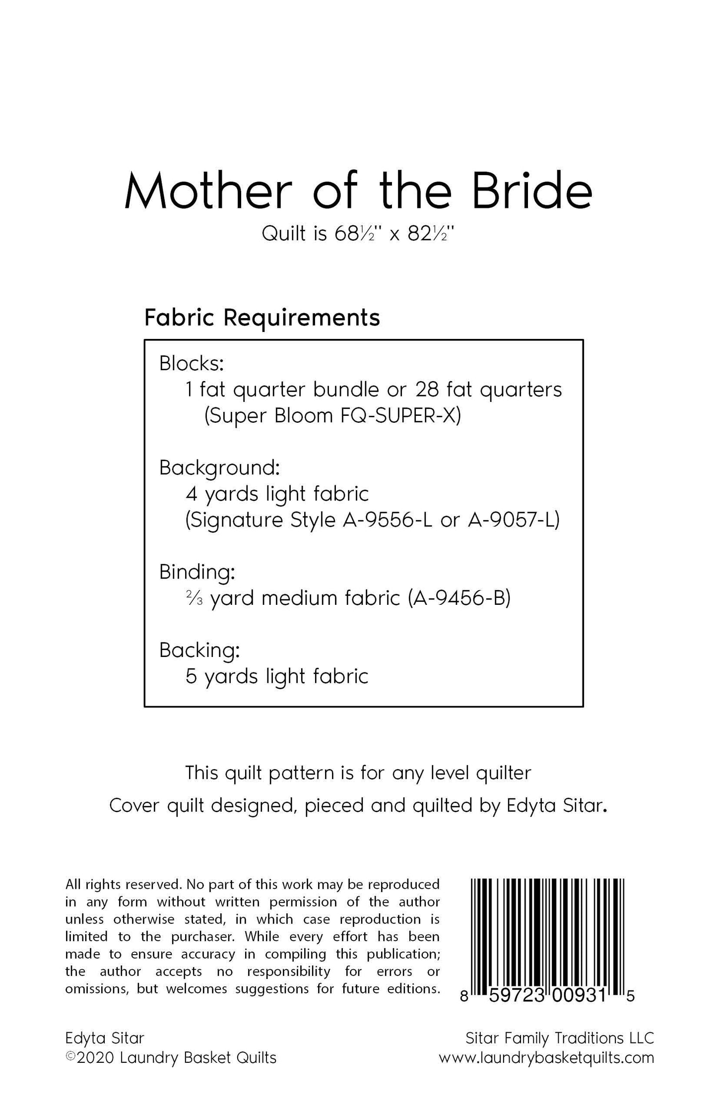 Mother of the Bride # LBQ-0931-P - Special Order