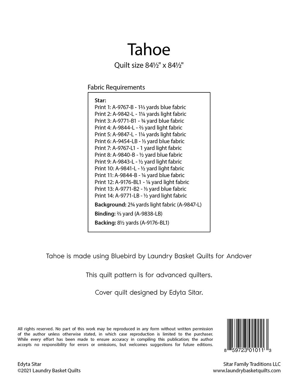 Tahoe # LBQ-1011-P - Special Order