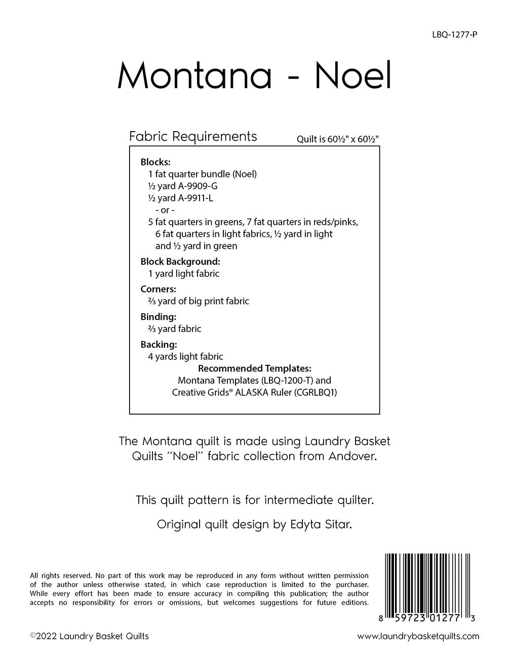 Montana - Noel # LBQ-1277-P - Special Order