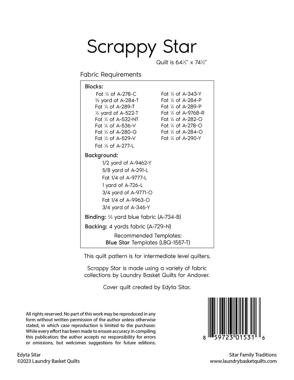 Scrappy Star # LBQ-1531-P - Special Order