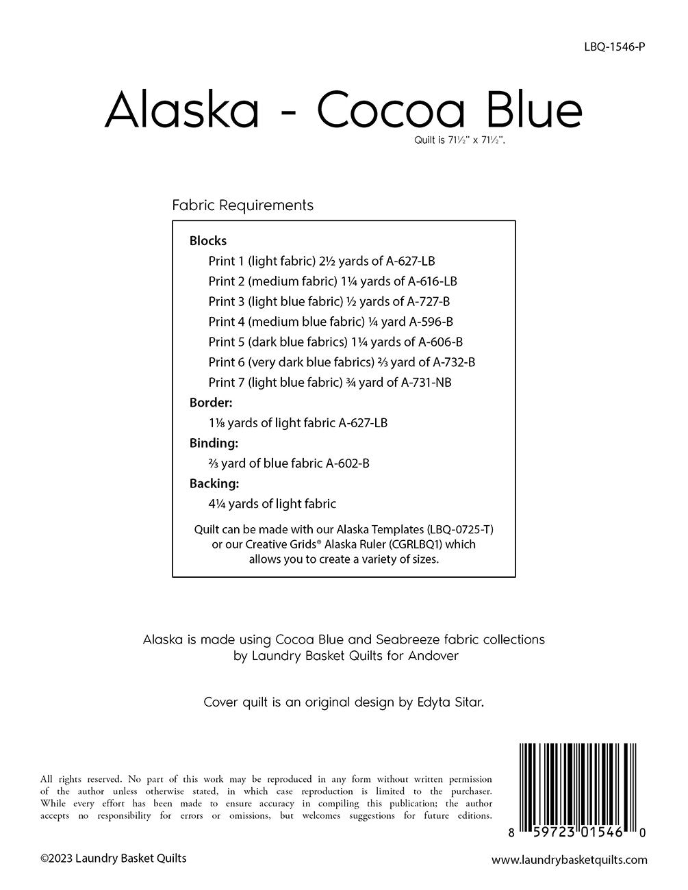 Alaska - Cocoa Blue # LBQ-1546-P - Special Order