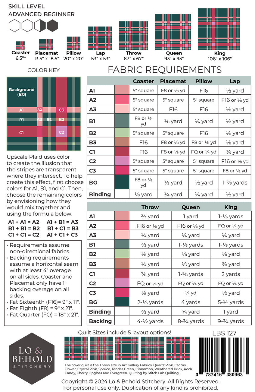 Upscale Plaid # LBS-127 - Special Order