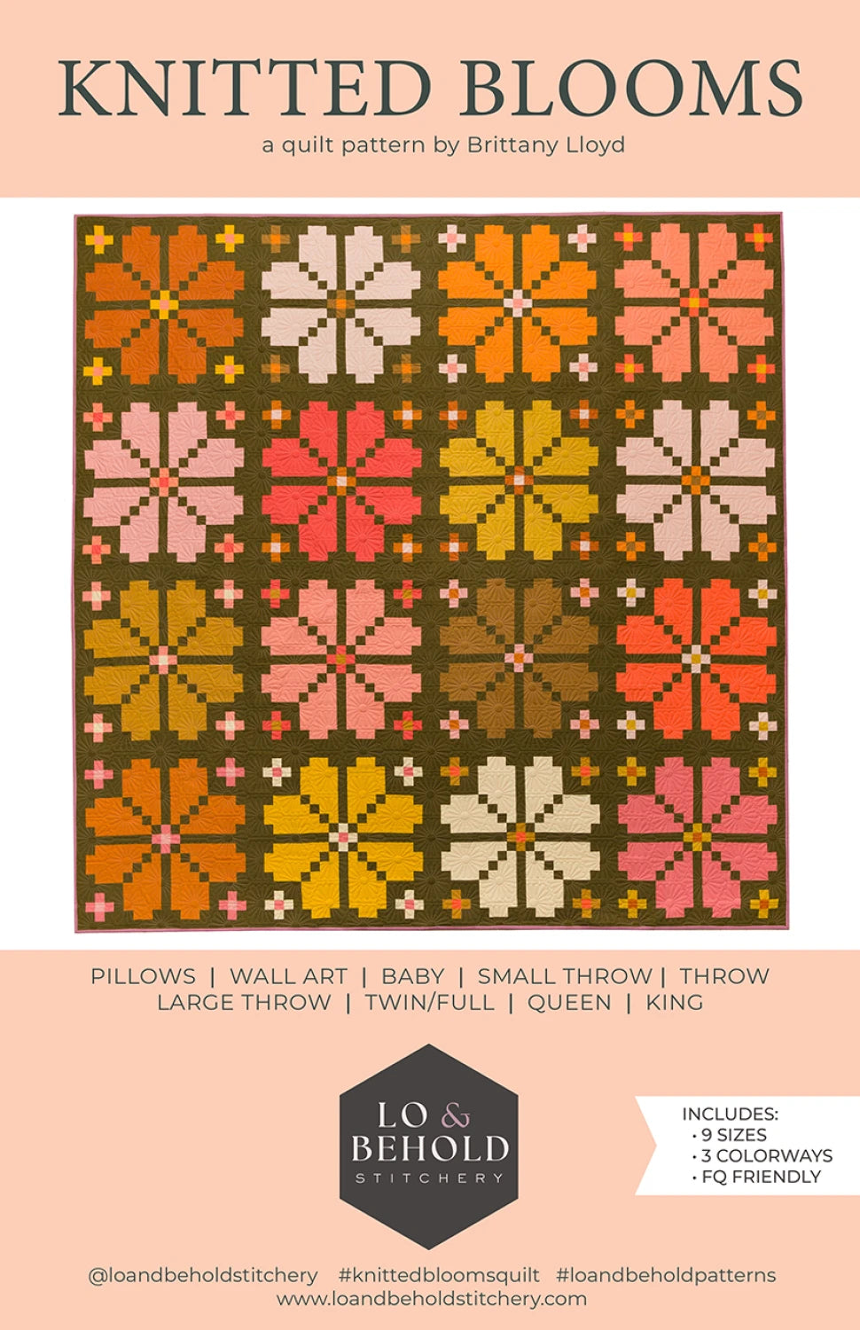 Echo by Emily Van Hoff : Knitted Blooms Quilt Kit