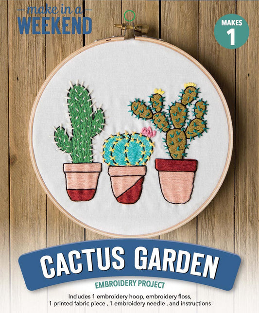 Leisure Arts Kit Embroidery 6in Cactus Garden # LEA49811- Special Order