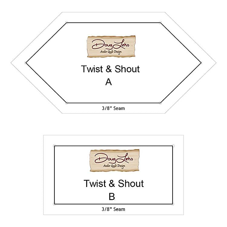 Antler Quilt Design Twist & Shout 3/8" Template Acrylic Template Set