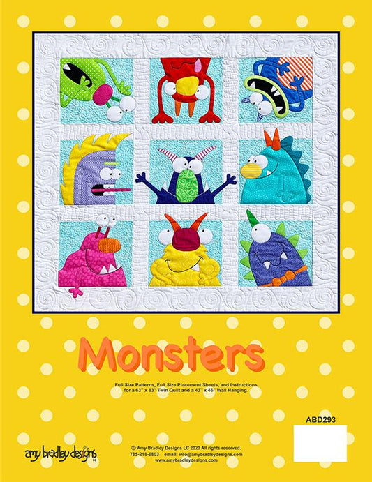 Monsters Appliqué Quilt Pattern by Amy Bradley