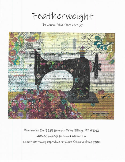 Featherweight The Sewing Machine Collage Pattern # LHFWFEATH- Special Order