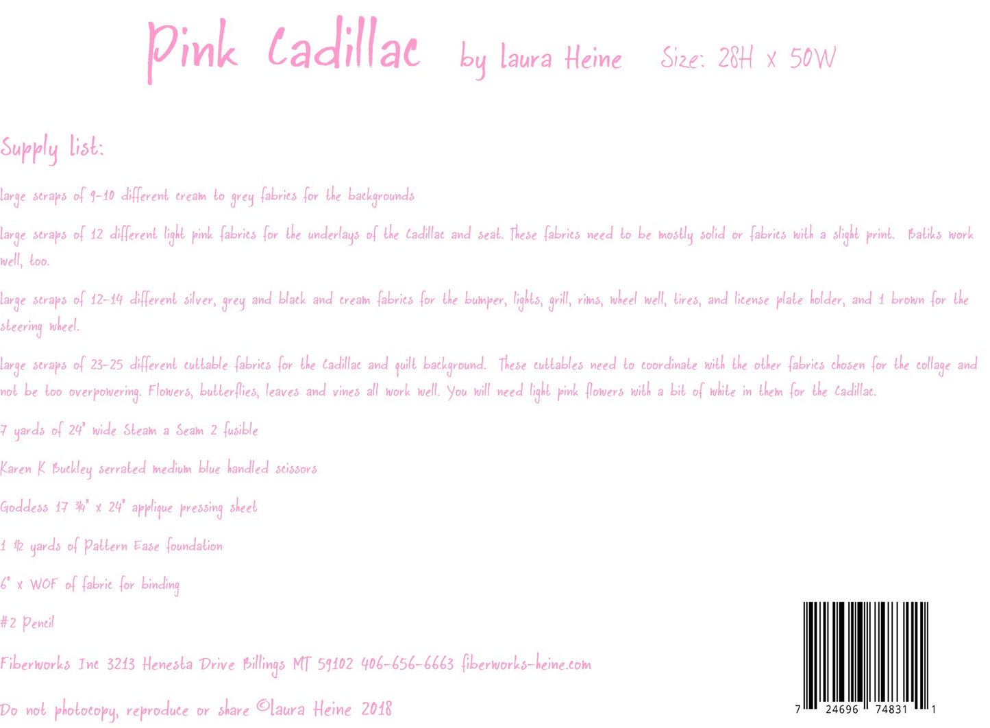 Pink Cadillac Collage # LHFWPINKCAD - Special Order