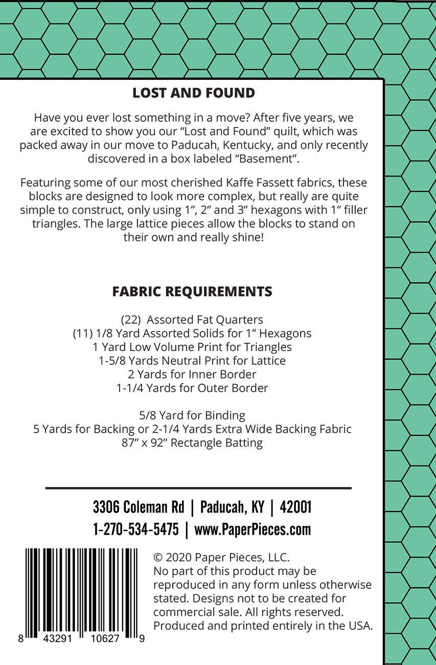 Lost & Found Quilt Pattern and Piece Pack # LOSTANDFOUND-COMBO- Special Order