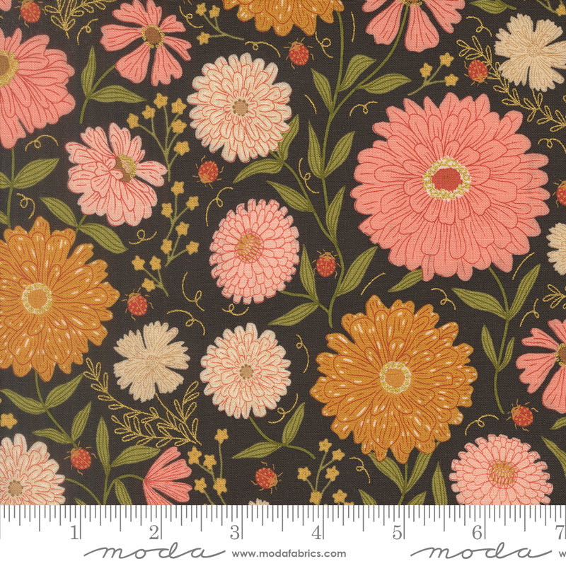Ladybug Whimsy by Gingiber : Zinnias Metal Midnight 48440 18M