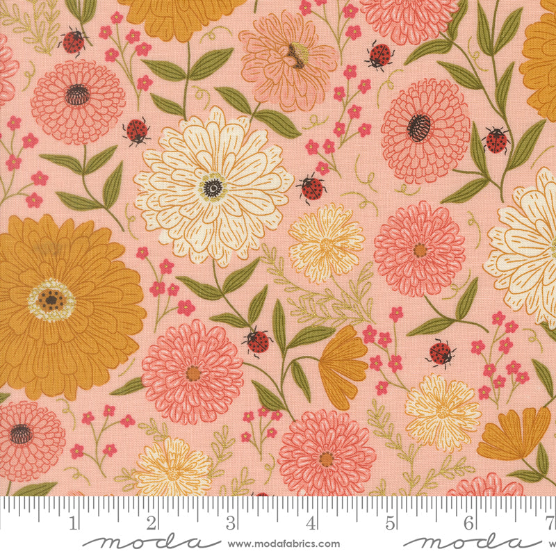 Ladybug Whimsy by Gingiber : Zinnias Metal Pretty Pink 48440 15M
