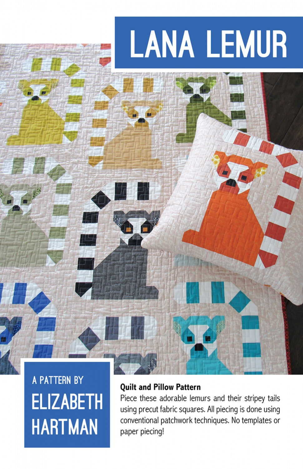 Lana Lemur Quilt Pattern by Elizabeth Hartman