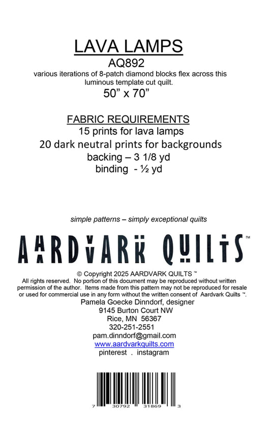 Lava Lamps Quilt Pattern by Aardvark Quilts