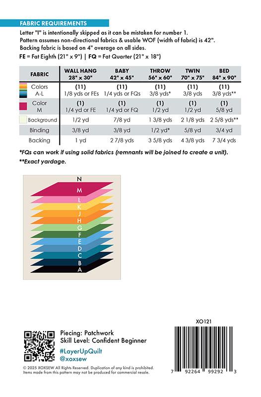 Layer Up Quilt Pattern by XOXSEW