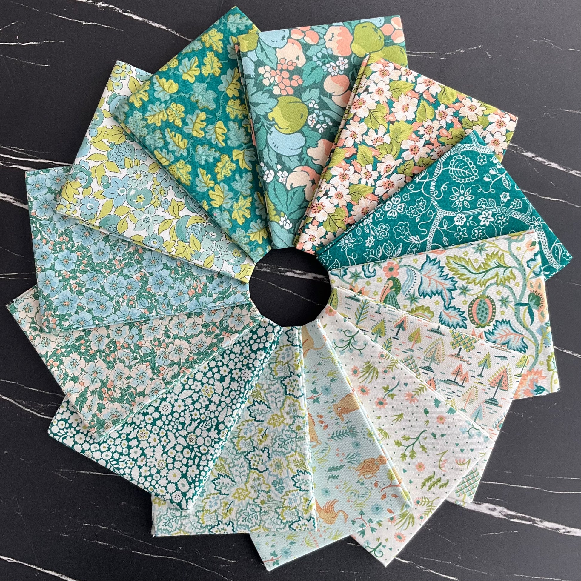 Liberty Tree of Life Canopy Greens - 13 Piece Fat Quarter Bundle