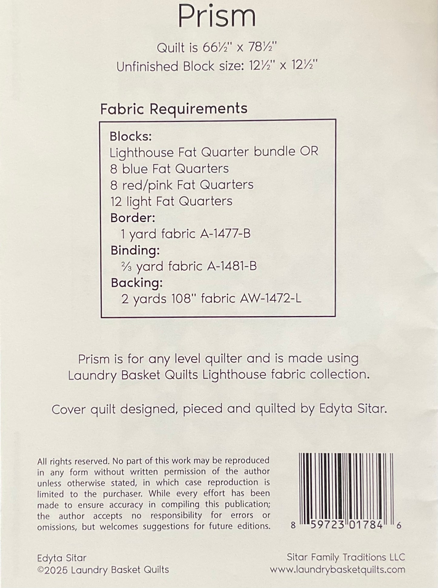 Lighthouse by Laundry Basket Quilts - Prism Quilt Kit