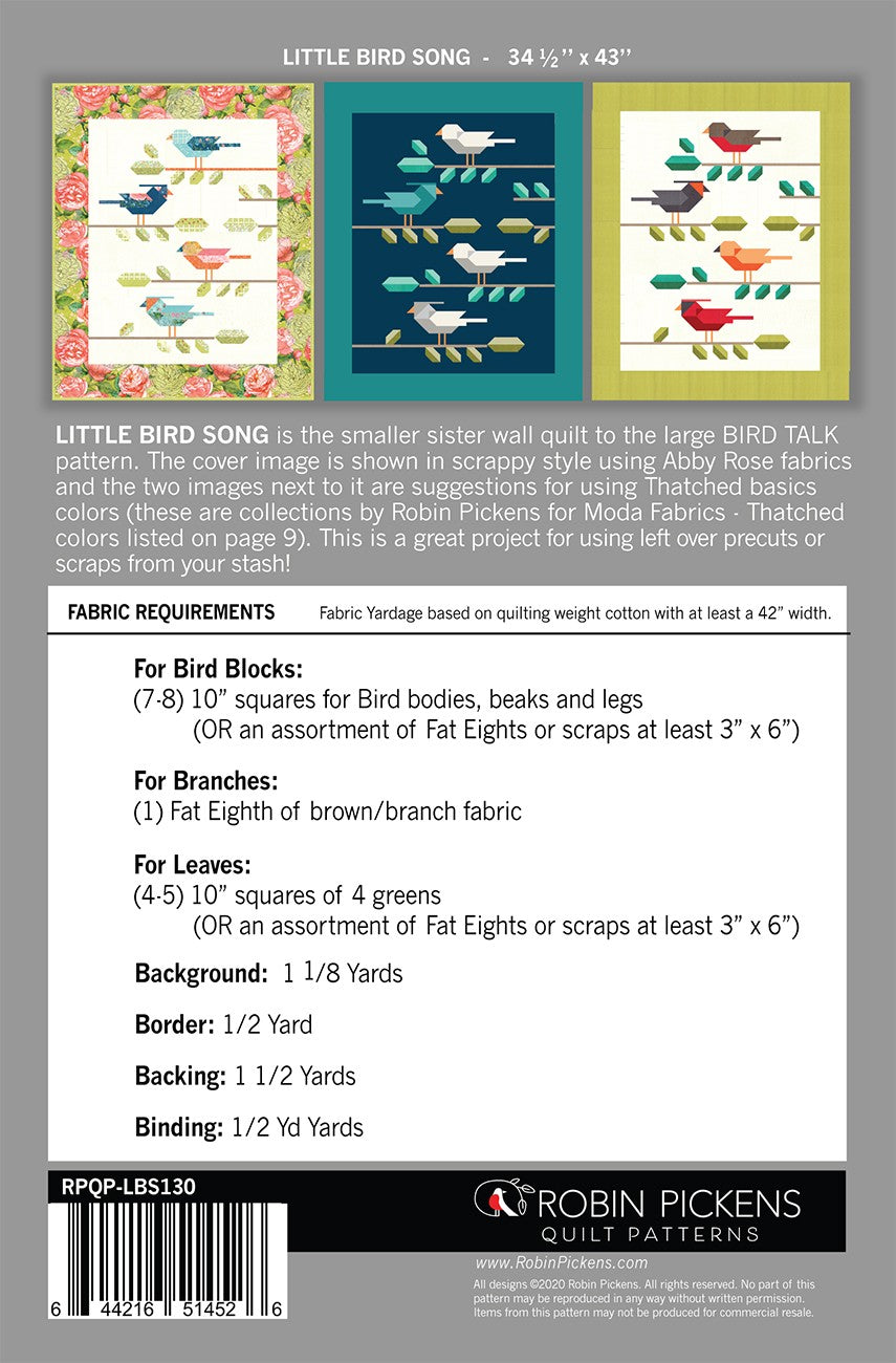 Little Bird Song Quilt Pattern by Robin Pickens