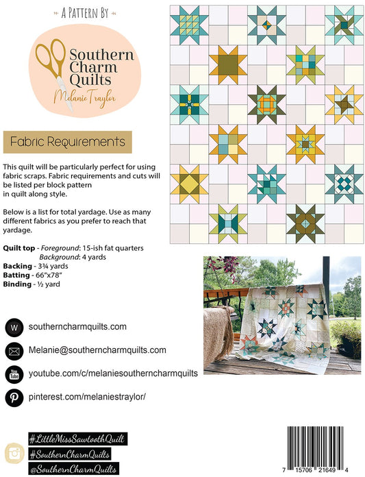 Little Miss Sawtooth Quilt Pattern by Southern Charm Quilts