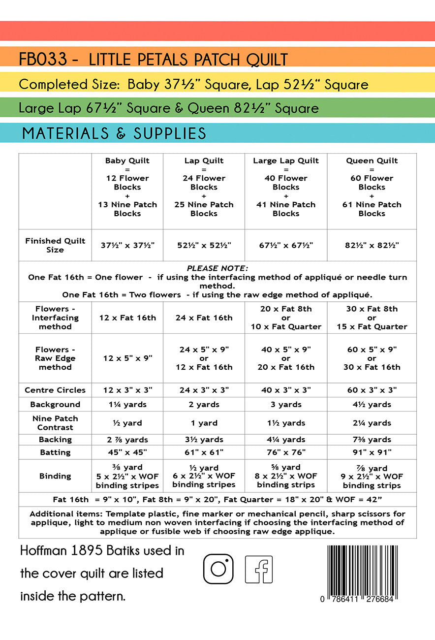 Little Petals Patch Applique Quilt Pattern by Free Bird Quilting Designs
