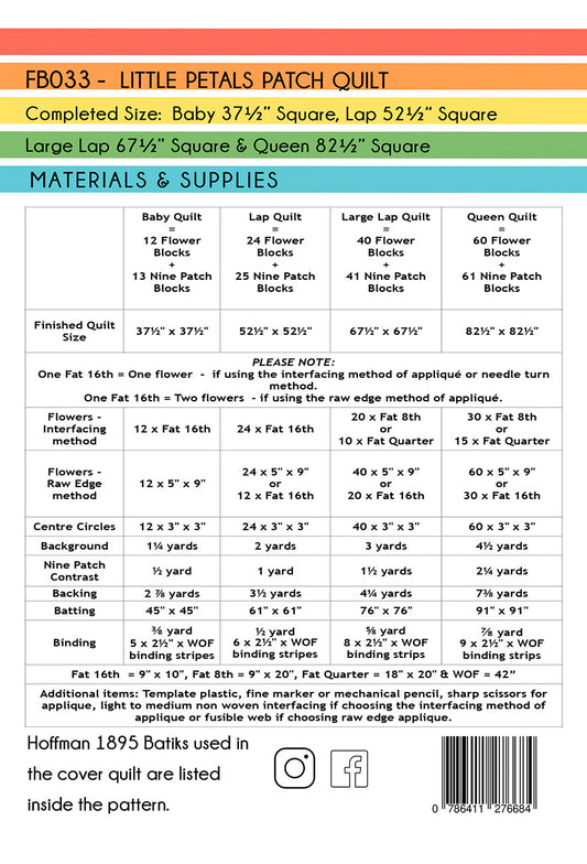 Little Petals Patch Applique Quilt Pattern by Free Bird Quilting Designs