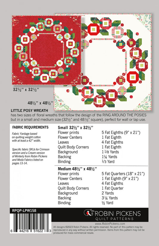 Little Posy Wreath Quilt Pattern featuring Winterly by Robin Pickens