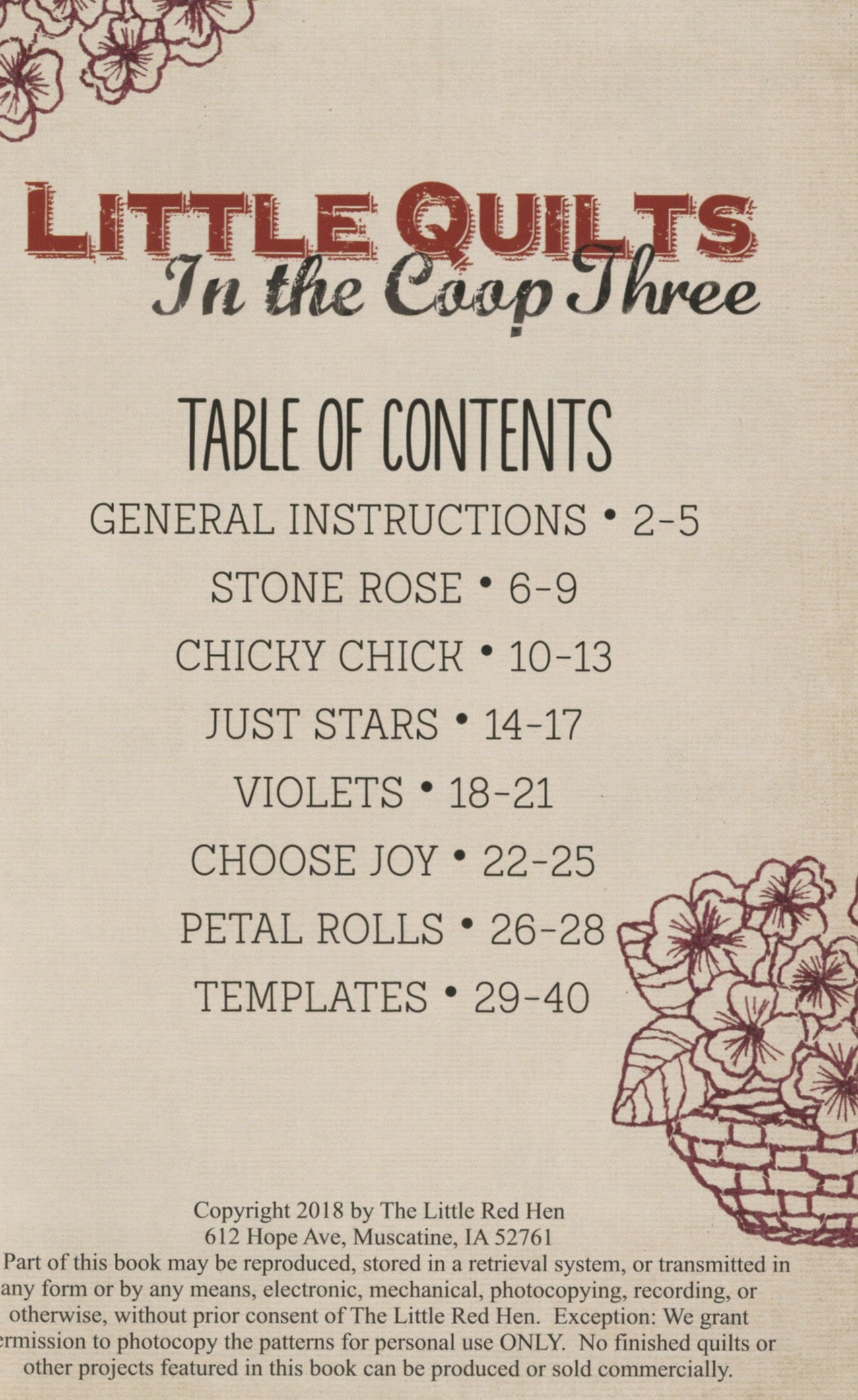Little Quilts in the Coop Quilt Book 3 by Little Red Hen