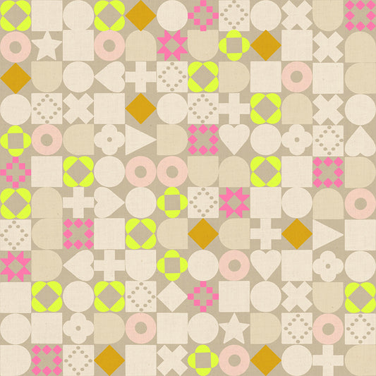 LoFi Linens by Rashida Coleman-Hale : Blocked Khaki RS1134 13CL