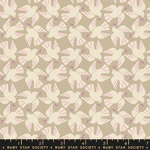 LoFi Linens by Rashida Coleman-Hale : Flock Yeah Khaki RS1131 17CL