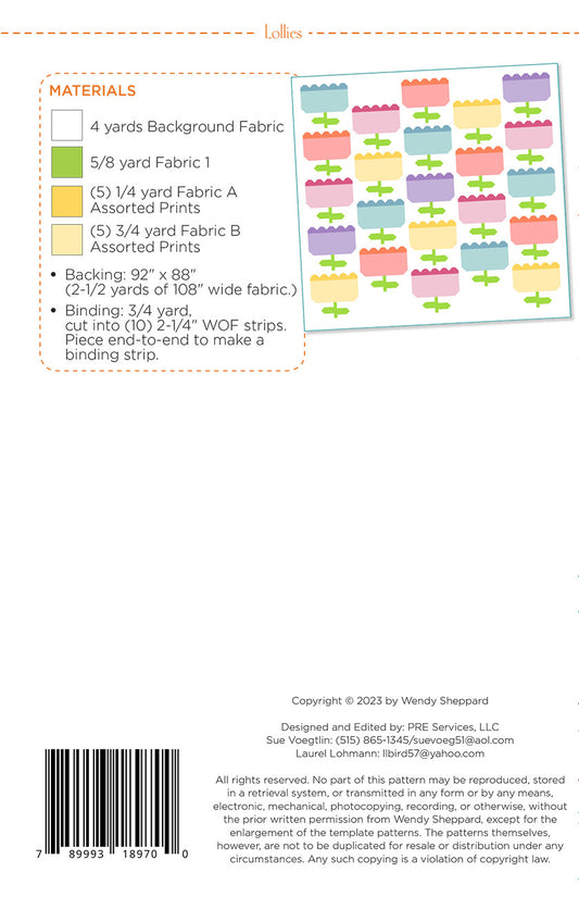 Lollies Quilt Pattern by Wendy Sheppard