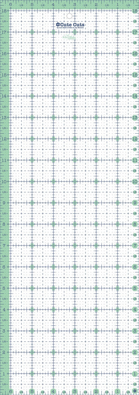 Lori Holt Cute Cuts 6-1/2in x 18-1/2in Ruler # STCC-11561 - Special Order
