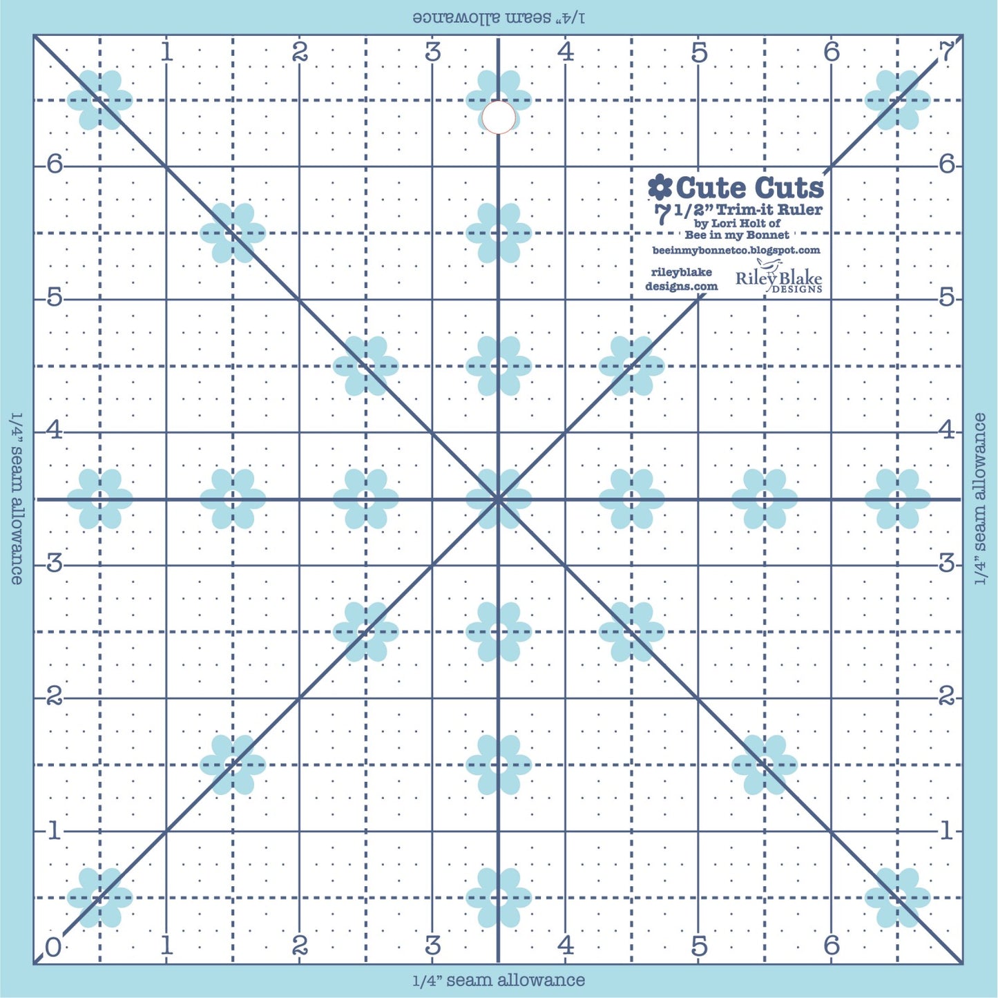 Lori Holt Trim It Ruler 7.5" Square # STTI-21863 - Special Order