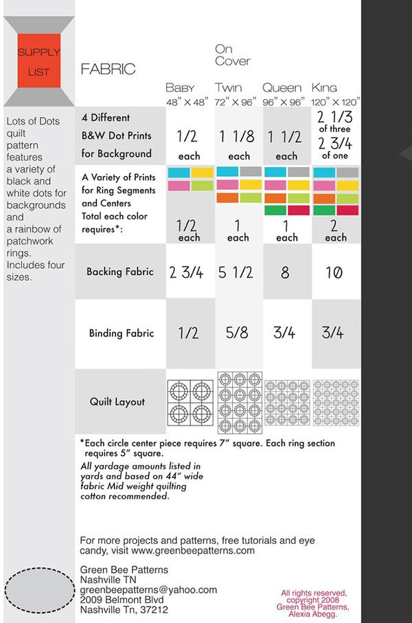 Lots of Dots Quilt Pattern