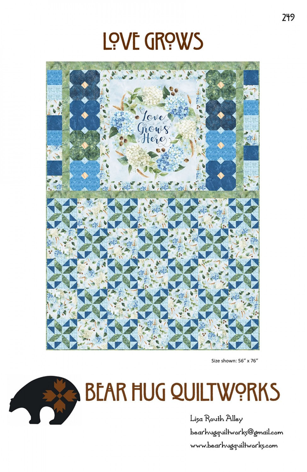 Love Grows Quilt Pattern by Bear Hug Quilts BHQ-249 - Special Order