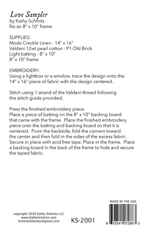 Love Sampler # KS-2001 - Special Order