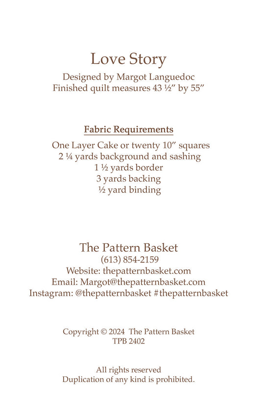 Love Story Quilt Pattern by The Pattern Basket