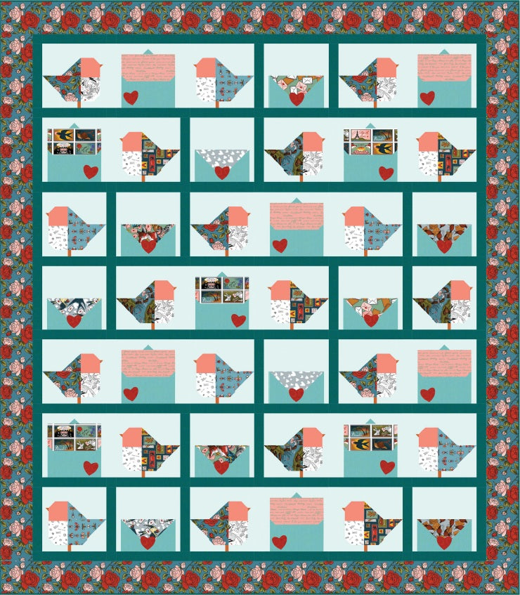 Love Letters by Club Hauer : Love Birds Quilt Kit (Estimated Arrival December 2025)